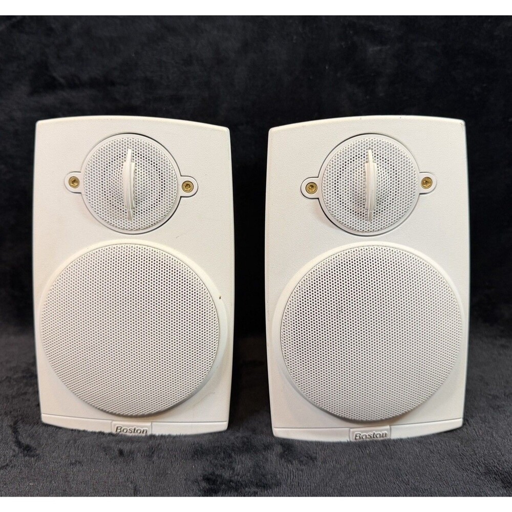 Boston Acoustics Pair Micro90x Satellite Speakers White Made in USA untested VTG